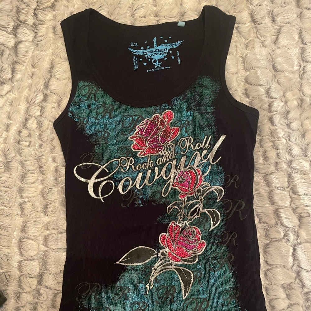 Medium Rock n Roll cowgirl tank top